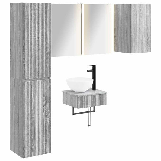 Bathroom Furniture Set 5 pcs Grey Sonoma Bathroom Furniture Set 5 pcs Grey Sonoma