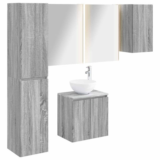 Bathroom Cabinet Set 5 pcs Grey Sonoma Engineered Wood Bathroom Cabinet Set 5 pcs Grey Sonoma Engineered Wood