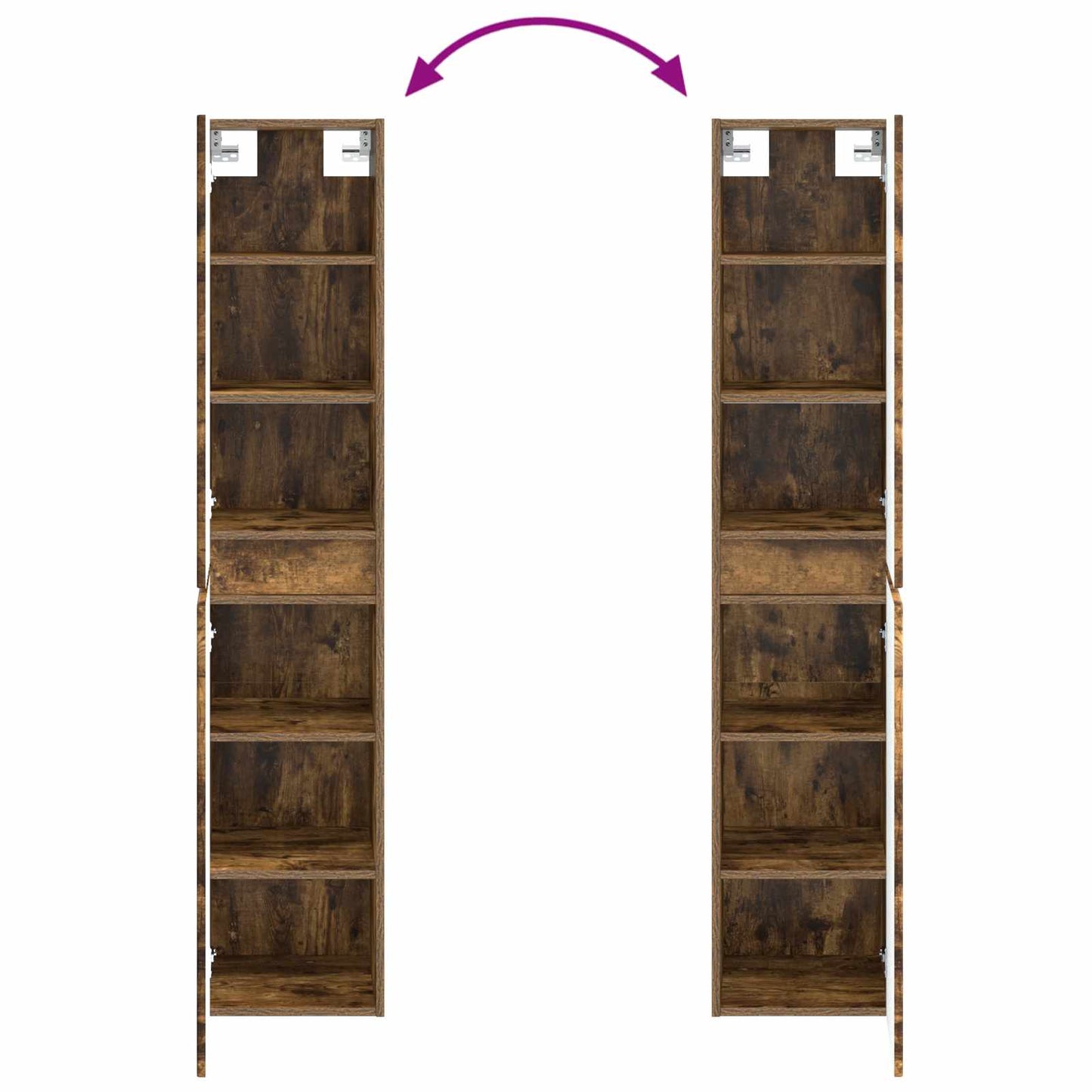 Bathroom Cabinet Set 5 pcs Smoked Oak 53 x 15.5 x 70 cm