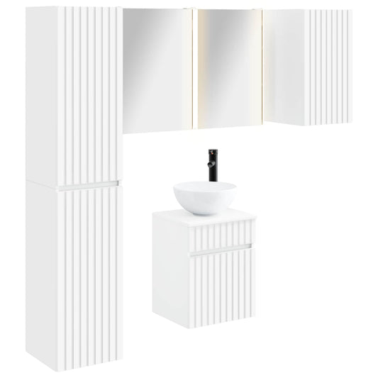 Bathroom Cabinet Set 5 pcs White Engineered Wood Bathroom Cabinet Set 5 pcs White Engineered Wood