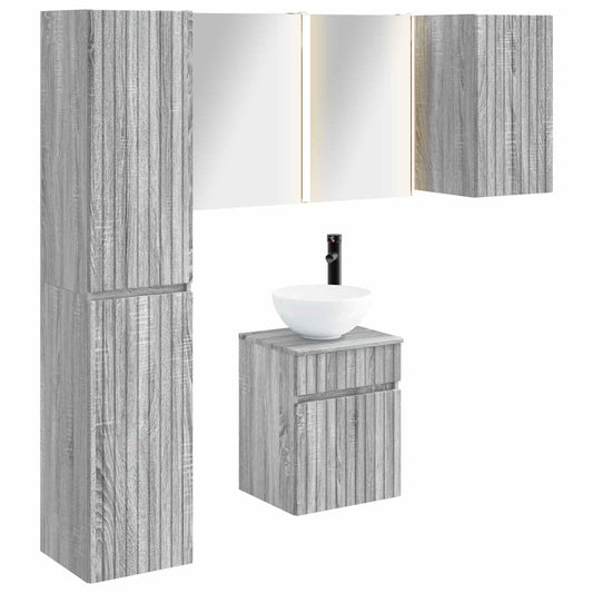 Bathroom Cabinet Set 5 pcs Grey Sonoma Engineered Wood Bathroom Cabinet Set 5 pcs Grey Sonoma Engineered Wood