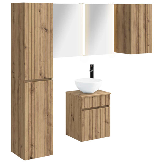 Bathroom Cabinet Set 5 pcs Artisan Oak Engineered Wood Bathroom Cabinet Set 5 pcs Artisan Oak Engineered Wood