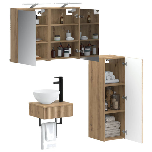 Bathroom Cabinet Set 4 pcs Artisan Oak 43 x 16 x 62.5 cm Bathroom Cabinet Set 4 pcs Artisan Oak 43 x 16 x 62.5 cm