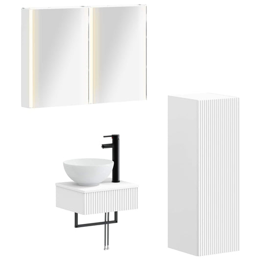 Bathroom Cabinet Set 4 pcs White Engineered Wood Bathroom Cabinet Set 4 pcs White Engineered Wood