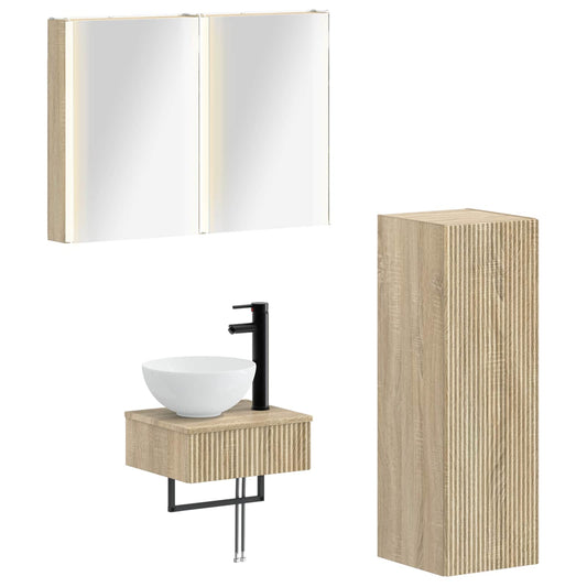 Bathroom Cabinet Set 4 pcs Sonoma Oak Engineered Wood Bathroom Cabinet Set 4 pcs Sonoma Oak Engineered Wood