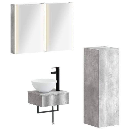 Bathroom Cabinet Set 4 pcs Concrete Grey Engineered Wood Bathroom Cabinet Set 4 pcs Concrete Grey Engineered Wood
