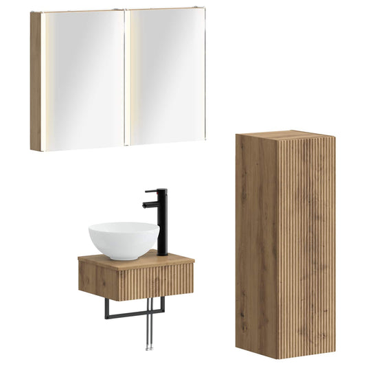 Bathroom Cabinet Set 4 pcs Artisan Oak Engineered Wood Bathroom Cabinet Set 4 pcs Artisan Oak Engineered Wood