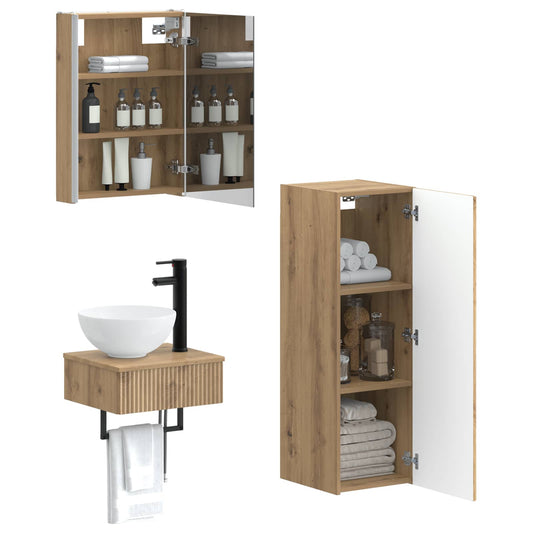 Bathroom Cabinet Set 4 pcs Artisan Oak 43 x 11.5 x 60.5 cm Bathroom Cabinet Set 4 pcs Artisan Oak 43 x 11.5 x 60.5 cm