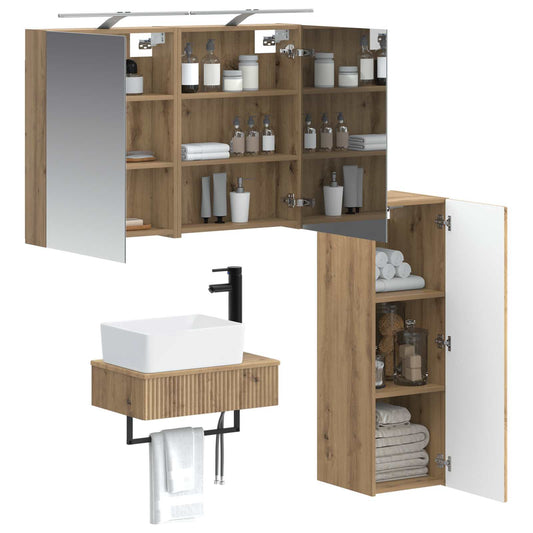 Bathroom Cabinet Set 4 pcs Artisan Oak 50 x 14.5 x 70 cm Bathroom Cabinet Set 4 pcs Artisan Oak 50 x 14.5 x 70 cm