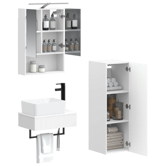 Bathroom Cabinet Set 4 pcs White 50 x 14.5 x 70 cm Bathroom Cabinet Set 4 pcs White 50 x 14.5 x 70 cm