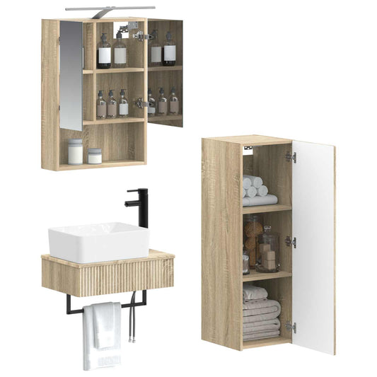 Bathroom Cabinet Set 4 pcs Sonoma Oak 50 x 14.5 x 70 cm Bathroom Cabinet Set 4 pcs Sonoma Oak 50 x 14.5 x 70 cm