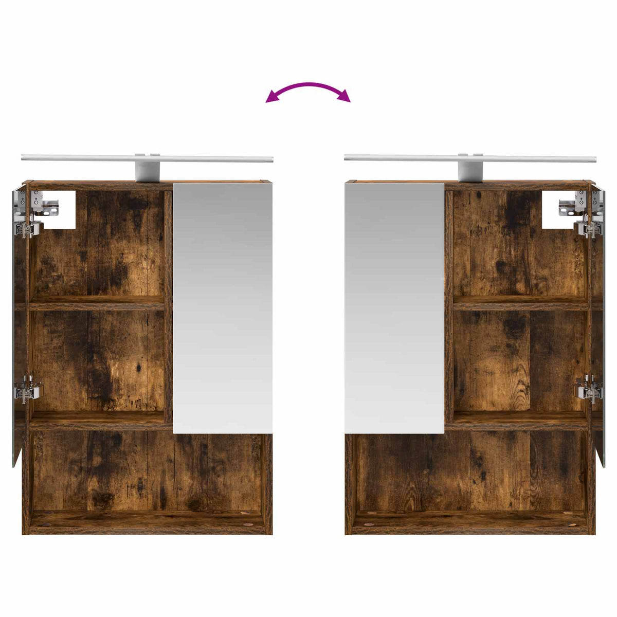 Bathroom Cabinet Set 4 pcs Smoked Oak Engineered Wood