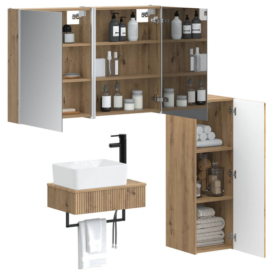 Bathroom Furniture Set 4 pcs Artisan Oak Bathroom Furniture Set 4 pcs Artisan Oak