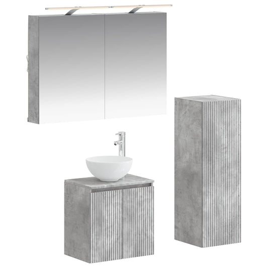 Bathroom Furniture Set 4 pcs Concrete Grey Bathroom Furniture Set 4 pcs Concrete Grey