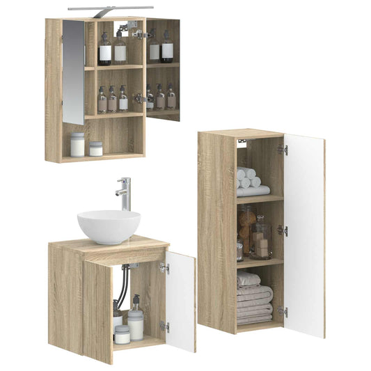 Bathroom Furniture Set 4 pcs Sonoma Oak Bathroom Furniture Set 4 pcs Sonoma Oak