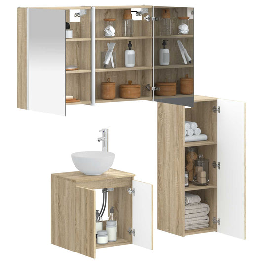 Bathroom Furniture Set 4 pcs Sonoma Oak Bathroom Furniture Set 4 pcs Sonoma Oak