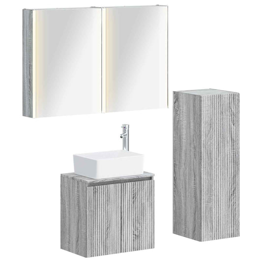 Bathroom Furniture Set 4 pcs Grey Sonoma Bathroom Furniture Set 4 pcs Grey Sonoma