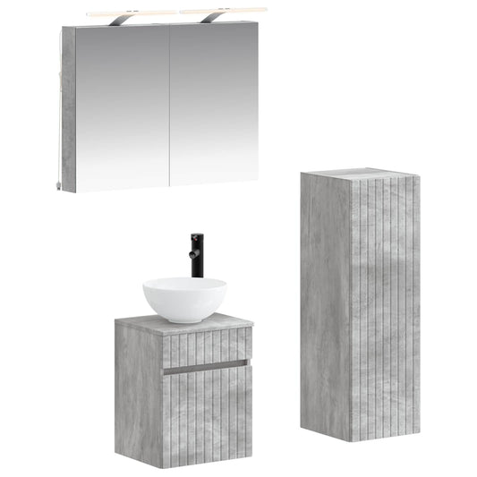 Bathroom Furniture Set 4 pcs Concrete Grey Bathroom Furniture Set 4 pcs Concrete Grey