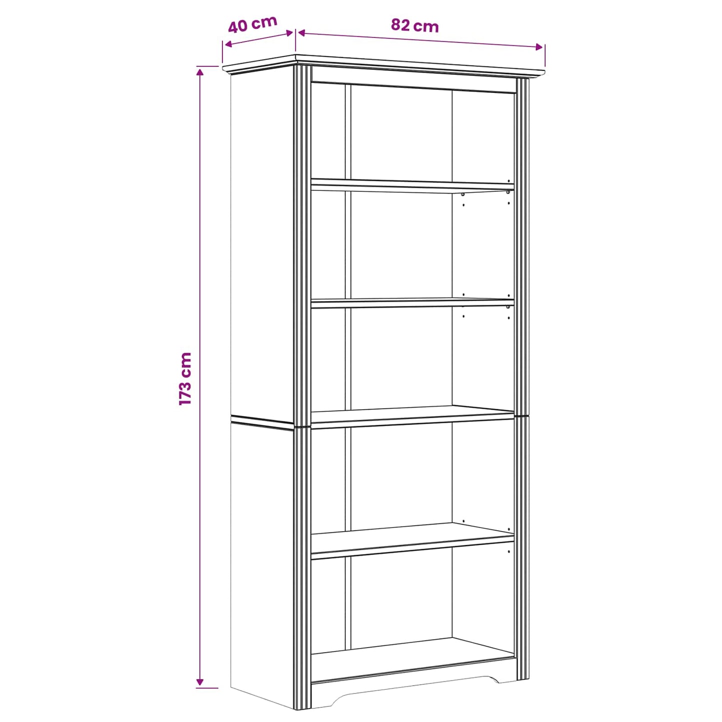 Bookcase BODO Honey Brown 82 x 40 x 173 cm Engineered Wood