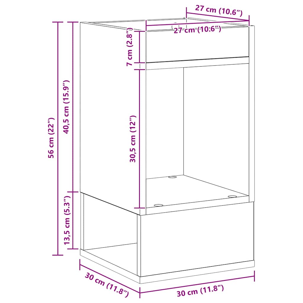 End Table 2 pcs Old Wood 30 x 30 x 56 cm Engineered Wood