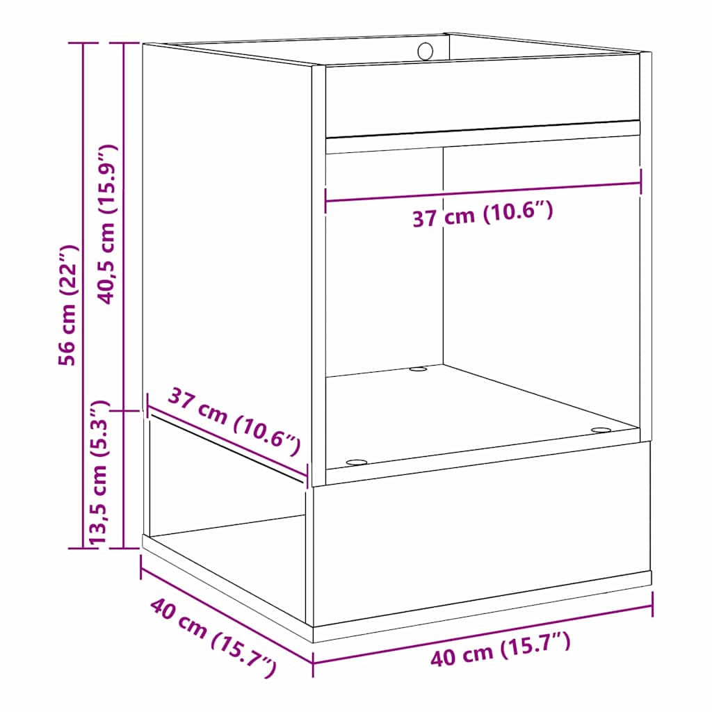End Table 2 pcs Old Wood 40 x 40 x 56 cm Engineered Wood