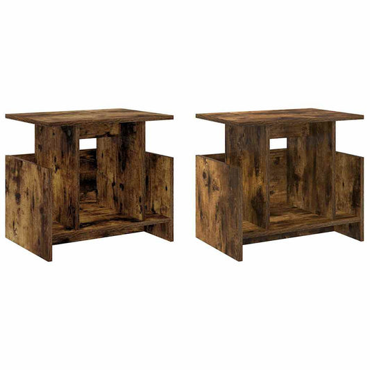 TV Stand 2 pcs Smoked Oak 50 x 35 x 45 cm Engineered Wood TV Stand 2 pcs Smoked Oak 50 x 35 x 45 cm Engineered Wood