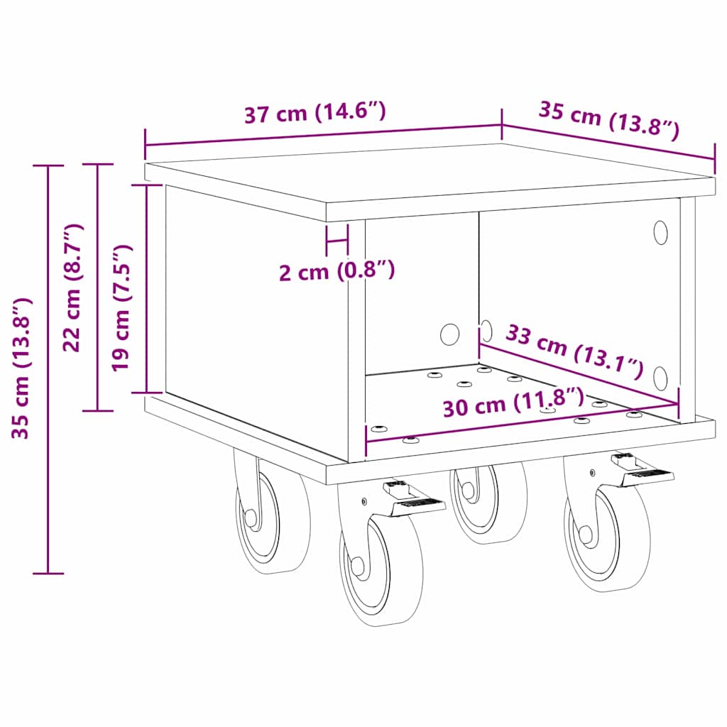 TV Stand Concrete Grey 37 x 35 x 35 cm Engineered Wood