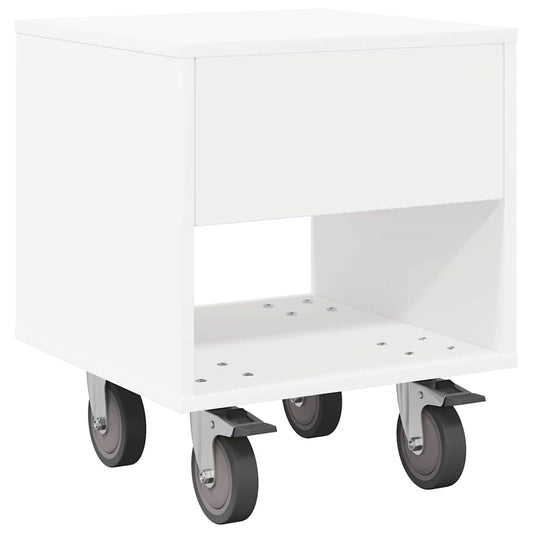 Bedside Table White 40.5 x 40 x 48 cm Engineered Wood Bedside Table White 40.5 x 40 x 48 cm Engineered Wood