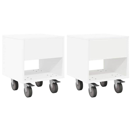 Bedside Table 2 pcs White 40.5 x 40 x 48 cm Engineered Wood Bedside Table 2 pcs White 40.5 x 40 x 48 cm Engineered Wood