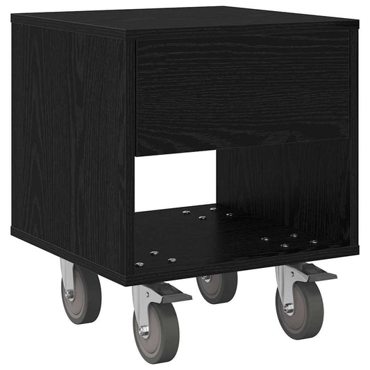 Bedside Table Black Oak 40.5 x 40 x 48 cm Engineered Wood Bedside Table Black Oak 40.5 x 40 x 48 cm Engineered Wood