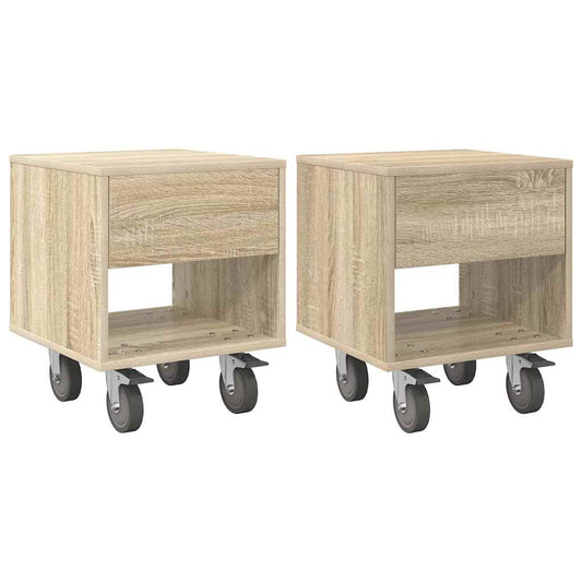 Bedside Table 2 pcs Sonoma Oak 40.5 x 40 x 48 cm Bedside Table 2 pcs Sonoma Oak 40.5 x 40 x 48 cm