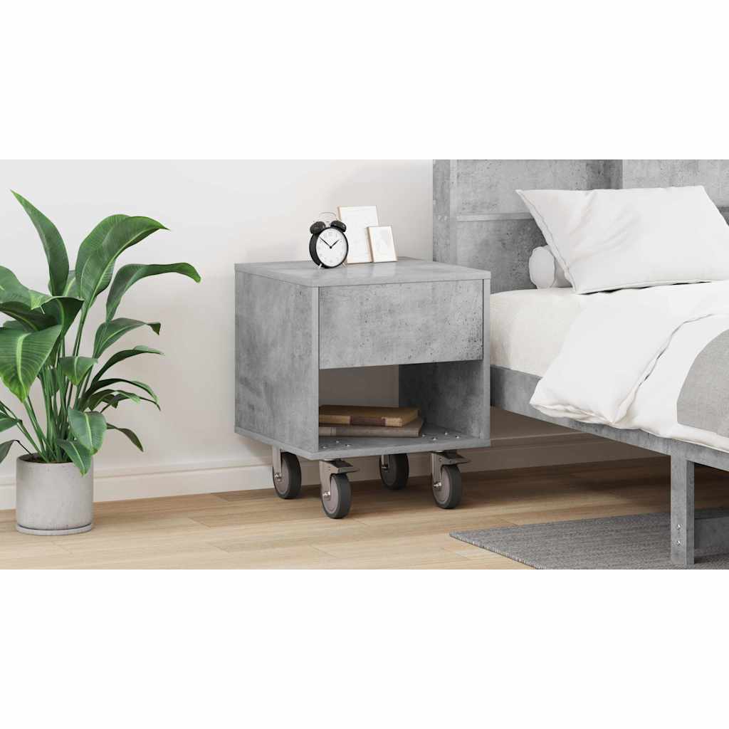 Bedside Table Concrete Grey 40.5 x 40 x 48 cm Engineered Wood