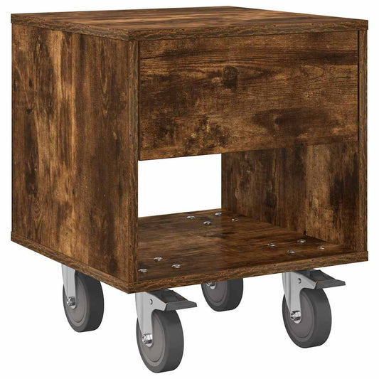 Bedside Table Smoked Oak 40.5 x 40 x 48 cm Engineered Wood Bedside Table Smoked Oak 40.5 x 40 x 48 cm Engineered Wood