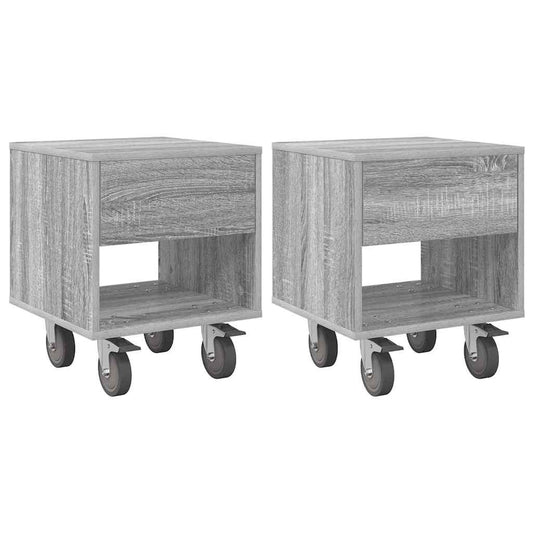 Bedside Table 2 pcs Grey Sonoma 40.5 x 40 x 48 cm Bedside Table 2 pcs Grey Sonoma 40.5 x 40 x 48 cm