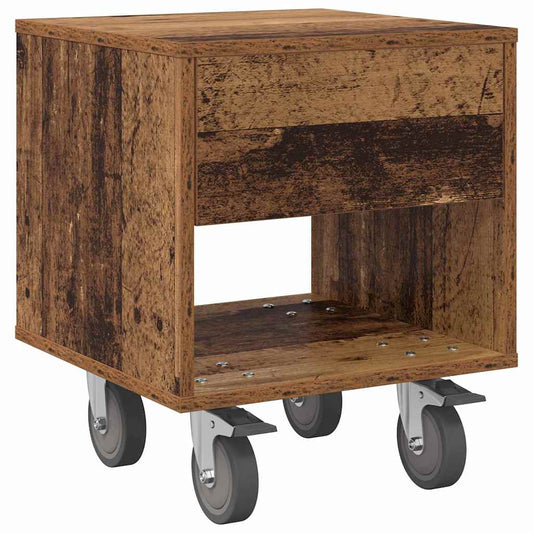 Bedside Table Old Wood 40.5 x 40 x 48 cm Engineered Wood Bedside Table Old Wood 40.5 x 40 x 48 cm Engineered Wood