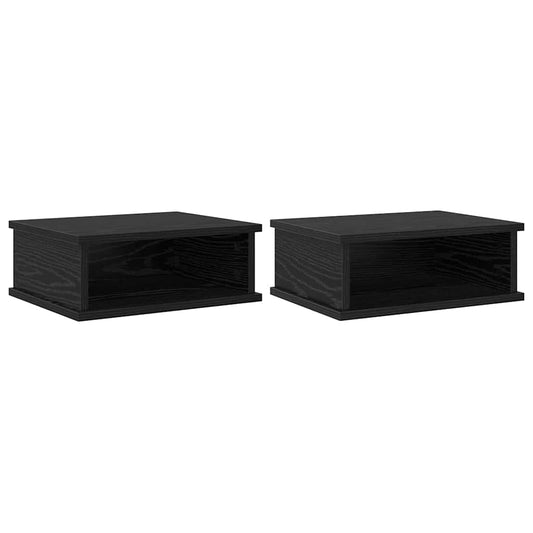 Bedside Table 2 pcs Black Oak 40 x 31 x 15 cm Engineered Wood Bedside Table 2 pcs Black Oak 40 x 31 x 15 cm Engineered Wood