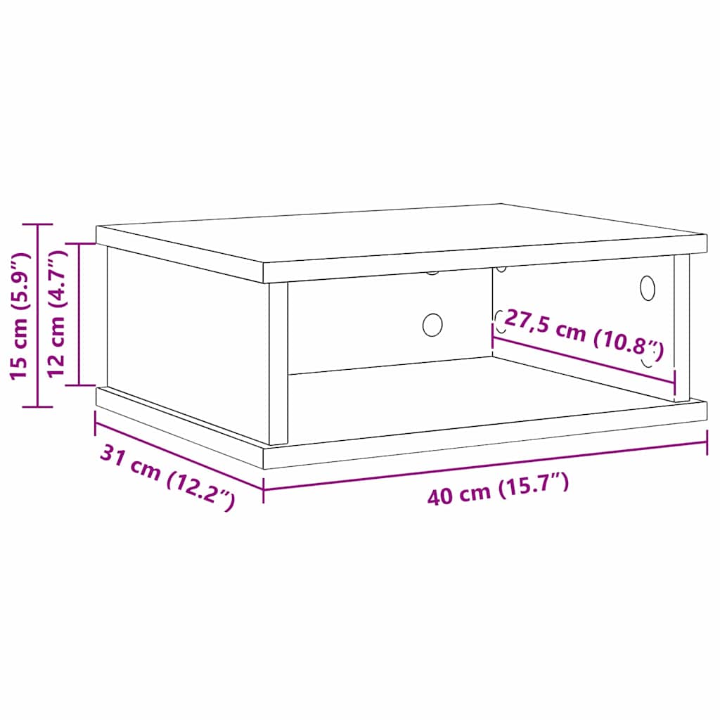 Bedside Table Sonoma Oak 40 x 31 x 15 cm Engineered Wood