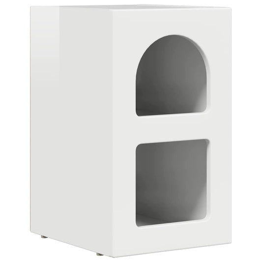 Bedside Table ELST High Gloss White 29.5 x 33.5 x 50 cm Bedside Table ELST High Gloss White 29.5 x 33.5 x 50 cm