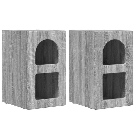 Bedside Table ELST 2 pcs Grey Sonoma 29.5 x 33.5 x 50 cm Bedside Table ELST 2 pcs Grey Sonoma 29.5 x 33.5 x 50 cm