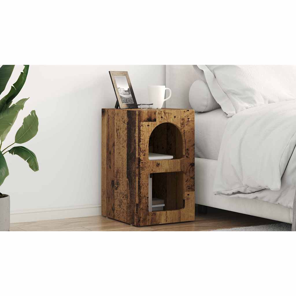 Bedside Table ELST 2 pcs Old Wood 29.5 x 33.5 x 50 cm