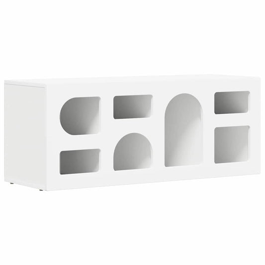 TV Cabinet ELST 100 x 35 x 40 cm White Engineered Wood TV Cabinet ELST 100 x 35 x 40 cm White Engineered Wood