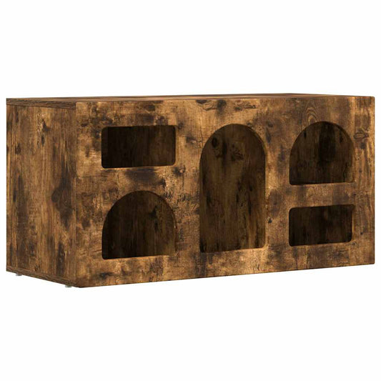 TV Cabinet ELST 80 x 35 x 40 cm Smoked Oak Engineered Wood TV Cabinet ELST 80 x 35 x 40 cm Smoked Oak Engineered Wood