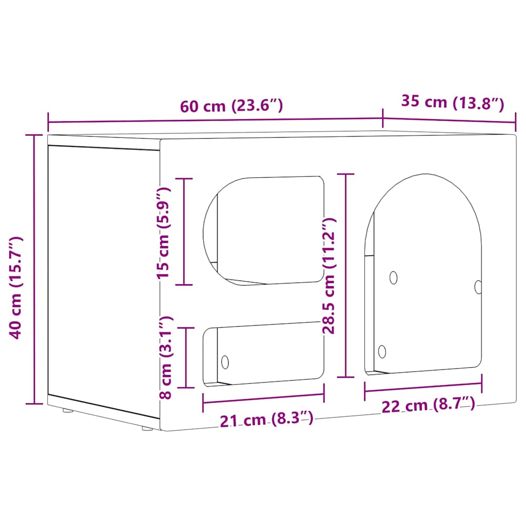 TV Cabinet Artisan Oak 60 x 35 x 40 cm Engineered Wood