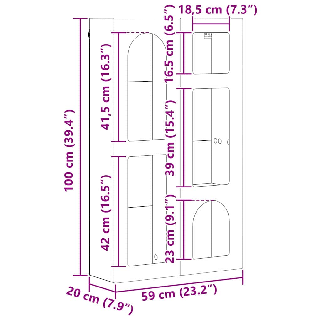 Hanging Cabinet ELST White 59 x 20 x 100 cm Engineered Wood