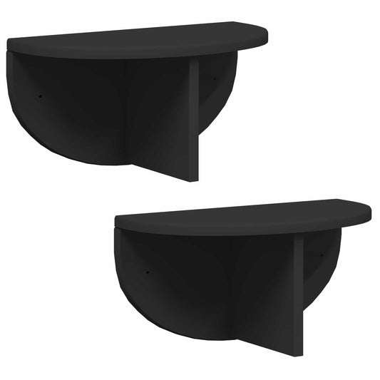 Wall Shelf 2 pcs Black 38 x 19 x 19 cm Engineered Wood Wall Shelf 2 pcs Black 38 x 19 x 19 cm Engineered Wood