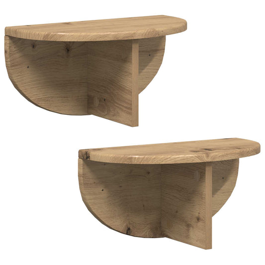 Wall Shelf 2 pcs Artisan Oak 38 x 19 x 19 cm Engineered Wood Wall Shelf 2 pcs Artisan Oak 38 x 19 x 19 cm Engineered Wood