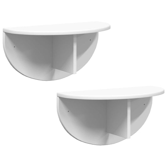 Wall Shelf 2 pcs White 48 x 24 x 24 cm Engineered Wood Wall Shelf 2 pcs White 48 x 24 x 24 cm Engineered Wood