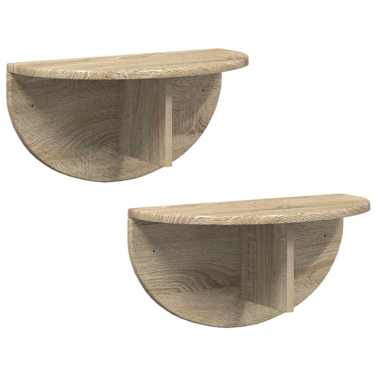 Wall Shelf 2 pcs Sonoma Oak 48 x 24 x 24 cm Engineered Wood Wall Shelf 2 pcs Sonoma Oak 48 x 24 x 24 cm Engineered Wood