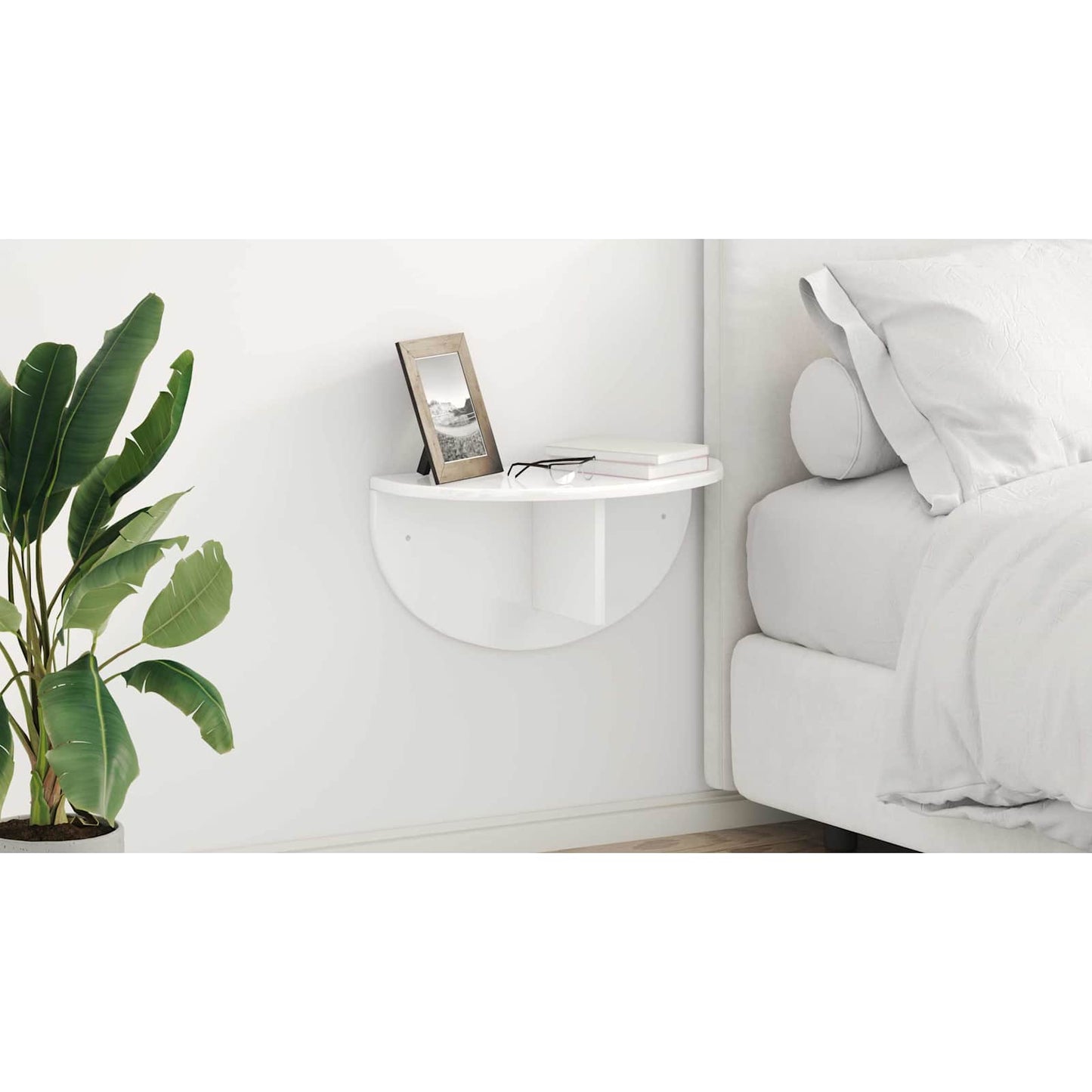 Wall Shelf Wall-mounted 2 pcs High Gloss White 48 x 24 x 24 cm