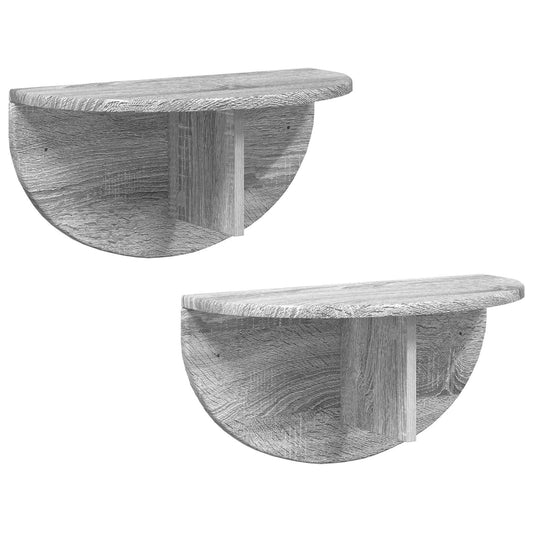 Wall Shelf 2 pcs Grey Sonoma 48 x 24 x 24 cm Engineered Wood Wall Shelf 2 pcs Grey Sonoma 48 x 24 x 24 cm Engineered Wood